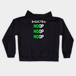 Basketball Ho Ho Ho Hoop Hoop Hoop Green Kids Hoodie